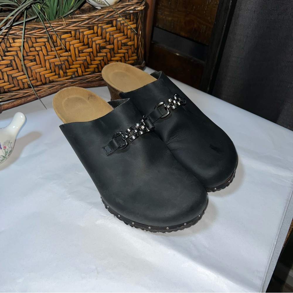 Birkenstock Papillio Platform Mule Slip on Shoes with Metallic Accents